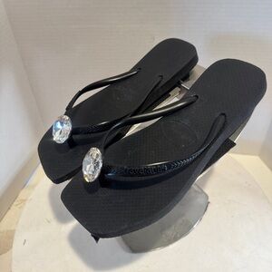 Havaians Slim Crystal SW II Flip Flops Swarovski Women's size 6.5-7